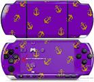 Sony PSP 3000 Decal Style Skin - Anchors Away Purple