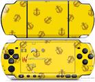 Sony PSP 3000 Decal Style Skin - Anchors Away Yellow