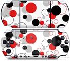 Sony PSP 3000 Decal Style Skin - Lots of Dots Red on White