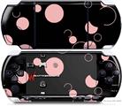 Sony PSP 3000 Decal Style Skin - Lots of Dots Pink on Black