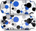 Sony PSP 3000 Decal Style Skin - Lots of Dots Blue on White