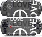 Sony PSP 3000 Decal Style Skin - Love and Peace Gray