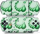 Sony PSP 3000 Decal Style Skin - Petals Green