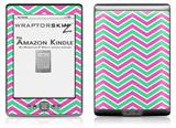 Zig Zag Teal Green and Pink - Decal Style Skin (fits 4th Gen Kindle with 6inch display and no keyboard)