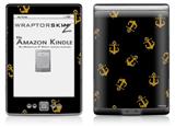 Anchors Away Black - Decal Style Skin (fits 4th Gen Kindle with 6inch display and no keyboard)