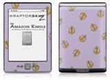 Anchors Away Lavender - Decal Style Skin (fits 4th Gen Kindle with 6inch display and no keyboard)