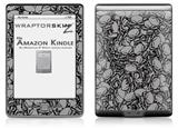 Scattered Skulls Gray - Decal Style Skin (fits 4th Gen Kindle with 6inch display and no keyboard)