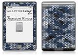 HEX Mesh Camo 01 Blue - Decal Style Skin (fits 4th Gen Kindle with 6inch display and no keyboard)