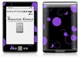 Lots of Dots Purple on Black - Decal Style Skin (fits 4th Gen Kindle with 6inch display and no keyboard)