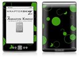 Lots of Dots Green on Black - Decal Style Skin (fits 4th Gen Kindle with 6inch display and no keyboard)
