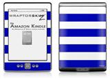 Kearas Psycho Stripes Blue and White - Decal Style Skin (fits 4th Gen Kindle with 6inch display and no keyboard)