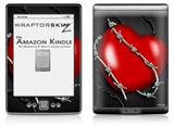 Barbwire Heart Red - Decal Style Skin (fits 4th Gen Kindle with 6inch display and no keyboard)