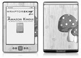 Mushrooms Gray - Decal Style Skin (fits 4th Gen Kindle with 6inch display and no keyboard)