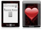 Glass Heart Grunge Red - Decal Style Skin (fits 4th Gen Kindle with 6inch display and no keyboard)