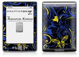 Twisted Garden Blue and Yellow - Decal Style Skin (fits 4th Gen Kindle with 6inch display and no keyboard)