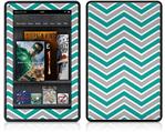 Amazon Kindle Fire (Original) Decal Style Skin - Zig Zag Teal and Gray