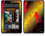 Amazon Kindle Fire (Original) Decal Style Skin - Halftone Splatter Yellow Red