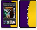 Amazon Kindle Fire (Original) Decal Style Skin - Ripped Colors Purple Yellow
