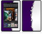 Amazon Kindle Fire (Original) Decal Style Skin - Ripped Colors Purple White