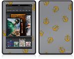 Amazon Kindle Fire (Original) Decal Style Skin - Anchors Away Gray