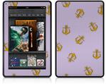 Amazon Kindle Fire (Original) Decal Style Skin - Anchors Away Lavender