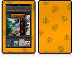 Amazon Kindle Fire (Original) Decal Style Skin - Anchors Away Orange
