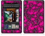 Amazon Kindle Fire (Original) Decal Style Skin - Scattered Skulls Hot Pink