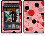 Amazon Kindle Fire (Original) Decal Style Skin - Lots of Dots Red on Pink
