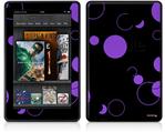 Amazon Kindle Fire (Original) Decal Style Skin - Lots of Dots Purple on Black