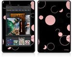 Amazon Kindle Fire (Original) Decal Style Skin - Lots of Dots Pink on Black
