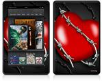 Amazon Kindle Fire (Original) Decal Style Skin - Barbwire Heart Red