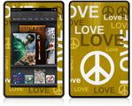 Amazon Kindle Fire (Original) Decal Style Skin - Love and Peace Yellow