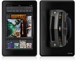 Amazon Kindle Fire (Original) Decal Style Skin - 2010 Chevy Camaro Cyber Gray - Black Stripes on Black