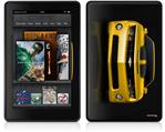 Amazon Kindle Fire (Original) Decal Style Skin - 2010 Chevy Camaro Yellow - Black Stripes on Black