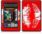 Amazon Kindle Fire (Original) Decal Style Skin - Big Kiss White Lips on Red