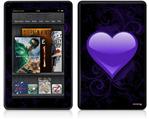 Amazon Kindle Fire (Original) Decal Style Skin - Glass Heart Grunge Purple
