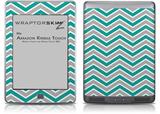Zig Zag Teal and Gray - Decal Style Skin (fits Amazon Kindle Touch Skin)