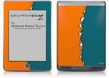Ripped Colors Orange Seafoam Green - Decal Style Skin (fits Amazon Kindle Touch Skin)