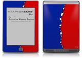 Ripped Colors Blue Red - Decal Style Skin (fits Amazon Kindle Touch Skin)