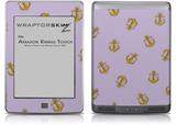 Anchors Away Lavender - Decal Style Skin (fits Amazon Kindle Touch Skin)