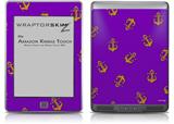 Anchors Away Purple - Decal Style Skin (fits Amazon Kindle Touch Skin)