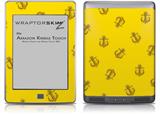 Anchors Away Yellow - Decal Style Skin (fits Amazon Kindle Touch Skin)