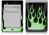 Metal Flames Green - Decal Style Skin (fits Amazon Kindle Touch Skin)