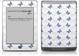 Pastel Butterflies Blue on White - Decal Style Skin (fits Amazon Kindle Touch Skin)