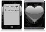 Glass Heart Grunge Gray - Decal Style Skin (fits Amazon Kindle Touch Skin)