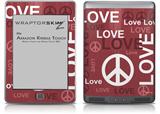 Love and Peace Pink - Decal Style Skin (fits Amazon Kindle Touch Skin)
