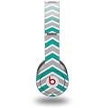 Skin Decal Wrap works with Original Beats Solo HD Headphones Zig Zag Teal and Gray Skin Only (HEADPHONES NOT INCLUDED)