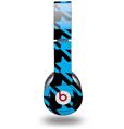 Skin Decal Wrap works with Original Beats Solo HD Headphones Houndstooth Blue Neon on Black Skin Only (HEADPHONES NOT INCLUDED)
