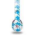 Skin Decal Wrap works with Original Beats Solo HD Headphones Houndstooth Blue Neon Skin Only (HEADPHONES NOT INCLUDED)