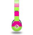 Skin Decal Wrap works with Original Beats Solo HD Headphones Kearas Psycho Stripes Neon Green and Hot Pink Skin Only (HEADPHONES NOT INCLUDED)